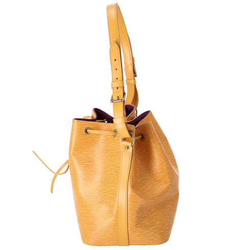 Louis Vuitton Petit Noe Epi Bucket Shoulder Bag M44109 Jaune Yellow Leather