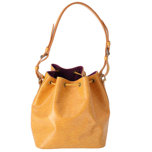 Louis Vuitton Petit Noe Epi Bucket Shoulder Bag M44109 Jaune Yellow Leather