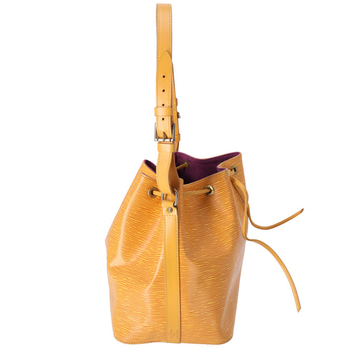 Louis Vuitton Petit Noe Epi Bucket Shoulder Bag M44109 Jaune Yellow Leather