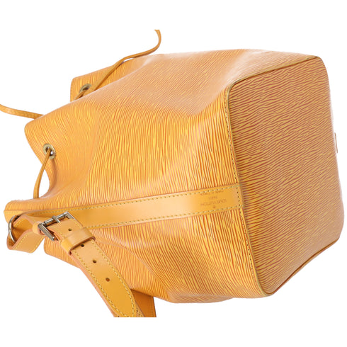 Louis Vuitton Petit Noe Epi Bucket Shoulder Bag M44109 Jaune Yellow Leather