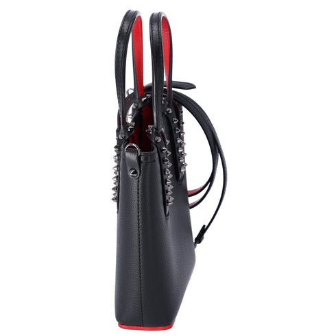 Christian Louboutin Cabata NS Mini Tote Crossbody Bag Black Leather
