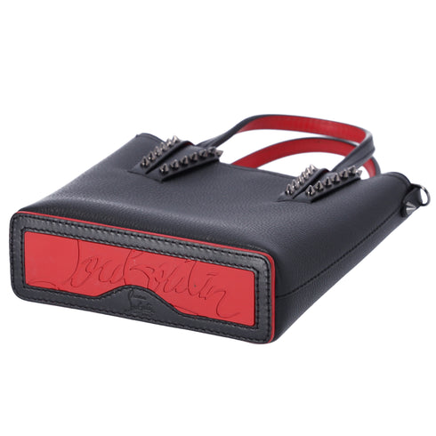 Christian Louboutin Cabata NS Mini Tote Crossbody Bag Black Leather