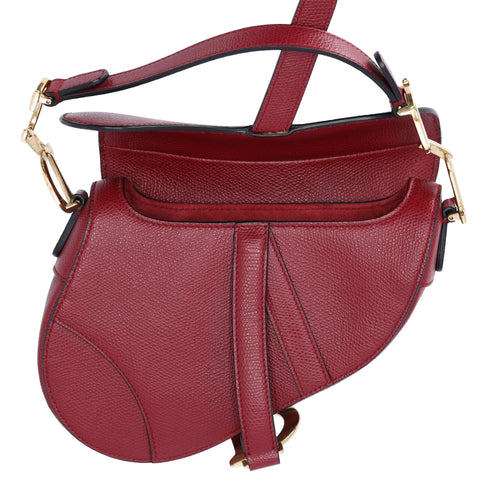 Christian Dior Small Saddle Bag Handbag M0447CWVG Bordeaux Leather
