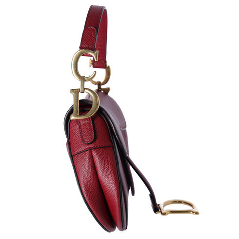 Christian Dior Small Saddle Bag Handbag M0447CWVG Bordeaux Leather