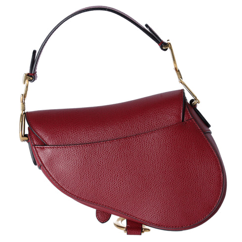 Christian Dior Small Saddle Bag Handbag M0447CWVG Bordeaux Leather