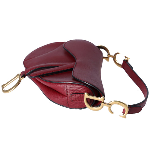 Christian Dior Small Saddle Bag Handbag M0447CWVG Bordeaux Leather