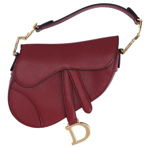 Christian Dior Small Saddle Bag Handbag M0447CWVG Bordeaux Leather