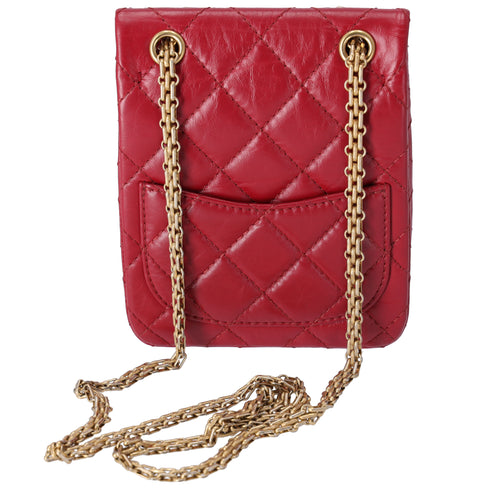 CHANEL Matelasse 2.55 Reissue Shoulder Bag Red Calfskin Leather