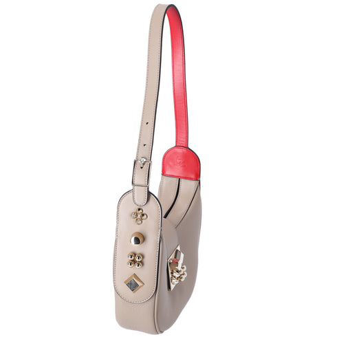 Christian Louboutin Mini Carasky Shoulder Bag Feve Grained Calfskin