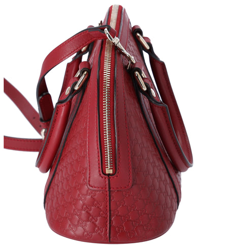 GUCCI Guccissima Micro GG Small Dome Handbag 449654 Red Leather