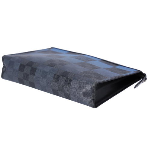 Louis Vuitton Pochette Voyage MM Giant Damier Graphite Clutch Bag N60412 Blue