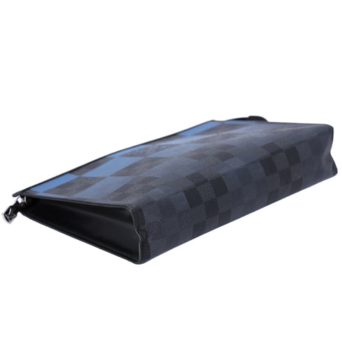 Louis Vuitton Pochette Voyage MM Giant Damier Graphite Clutch Bag N60412 Blue