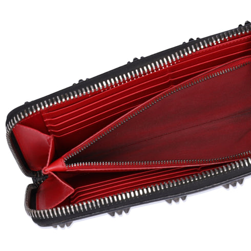 Christian Louboutin Panettone Wallet XL Clutch 1175110 Black Leather Beaded