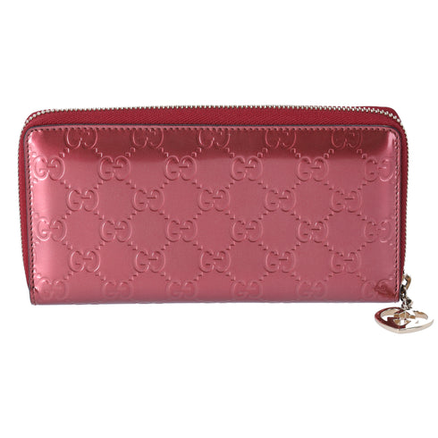 GUCCI Lovely Long Wallet 308005 Pink Patent Leather