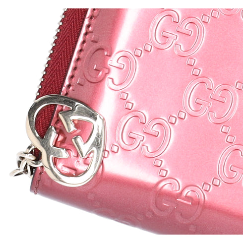 GUCCI Lovely Long Wallet 308005 Pink Patent Leather