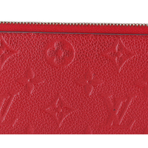 Louis Vuitton Clemence Zippy Wallet Empreinte Monogram Cerise Red Leather