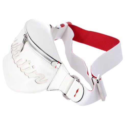 Christian Louboutin Mariejane Belt Bag Bum Bag White Red Calf Leather