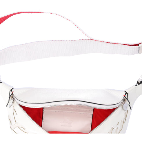 Christian Louboutin Mariejane Belt Bag Bum Bag White Red Calf Leather