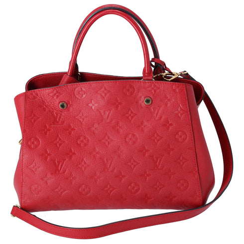 Louis Vuitton Montaigne MM Monogram Empreinte Handbag M41194 Cerise