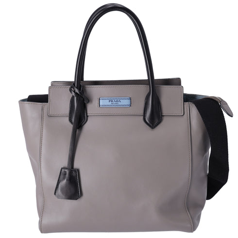 Prada City Etiquette Tote Grey Calf Leather