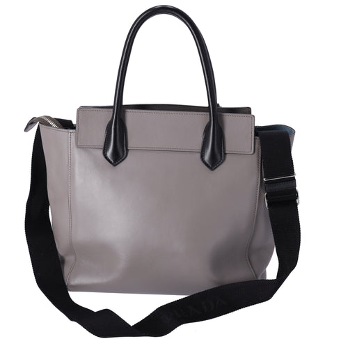 Prada City Etiquette Tote Grey Calf Leather