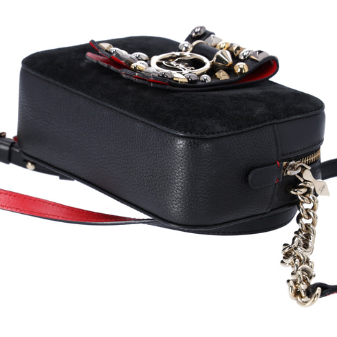 Christian Louboutin Rubylou Mini Shoulder Bag 3185262 Black Suede Leather