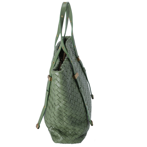 BOTTEGA VENETA Intrecciato Tote 162937 Green Leather