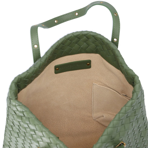 BOTTEGA VENETA Intrecciato Tote 162937 Green Leather