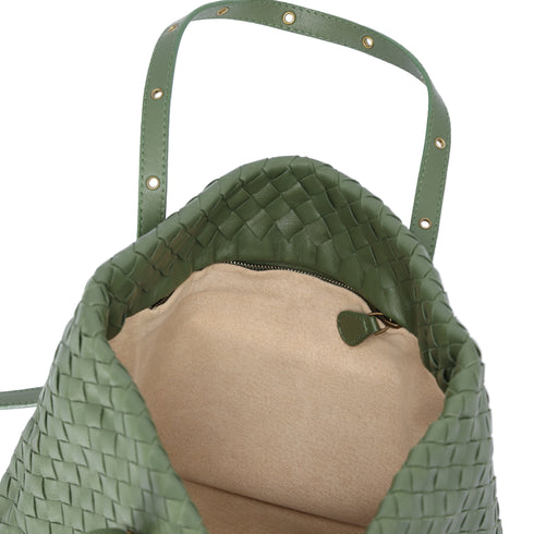 BOTTEGA VENETA Intrecciato Tote 162937 Green Leather