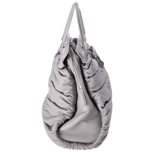 Christian Dior Karenina Handbag North South Tote Gray Leather