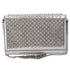Christian Louboutin Paloma Clutch Chain Crossbody Bag Silver Leather Studded