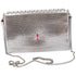 Christian Louboutin Paloma Clutch Chain Crossbody Bag Silver Leather Studded