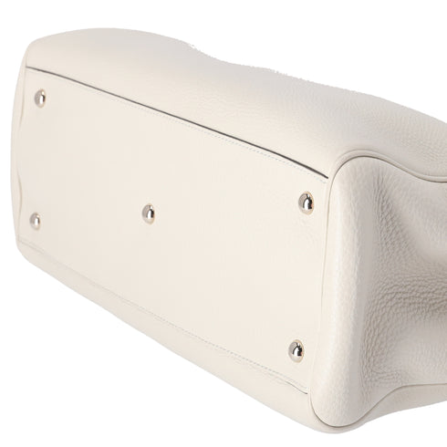 GUCCI Bamboo Shopper Tote Bag 323660 Cream Leather