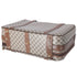 GUCCI GG Supreme Trunk Case Beige Dark Brown PVC Leather