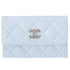 CHANEL Matelasse Business Card Holder AP4819 Light Blue Grained Shiny Calfskin