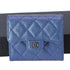 CHANEL Matelasse Trifold Wallet Iridescent Blue Caviar Leather