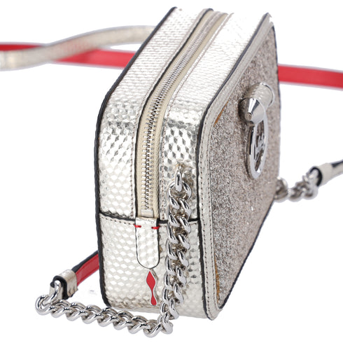 Christian Louboutin Rubylou Mini Shoulder Bag Gold Leather Glitter