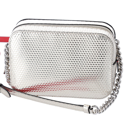 Christian Louboutin Rubylou Mini Shoulder Bag Gold Leather Glitter