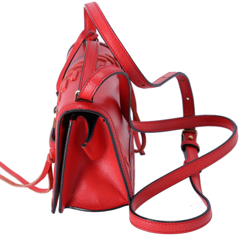 LOEWE Barcelona Shoulder Bag Red Leather