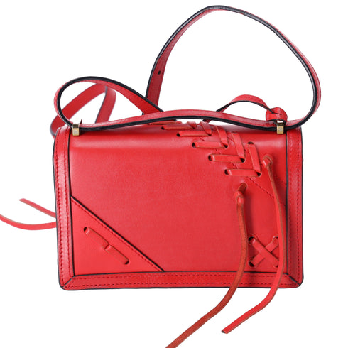LOEWE Barcelona Shoulder Bag Red Leather