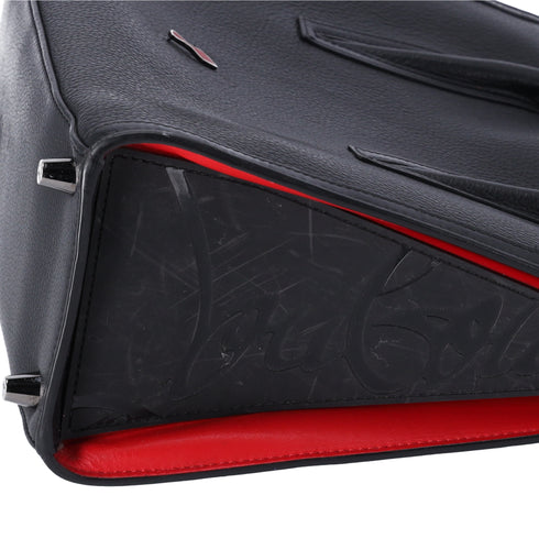Christian Louboutin Paloma Medium Handbag Black Red Leather Rubber