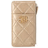 CHANEL 19 Matelasse Long Card Wallet Gold Lambskin