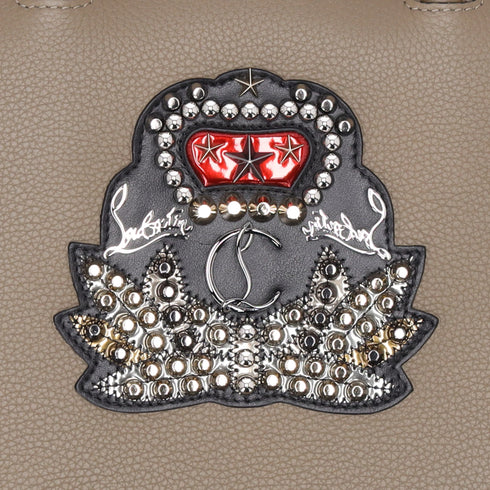 Christian Louboutin Trick Track Large Handbag 1175038 Khaki Leather