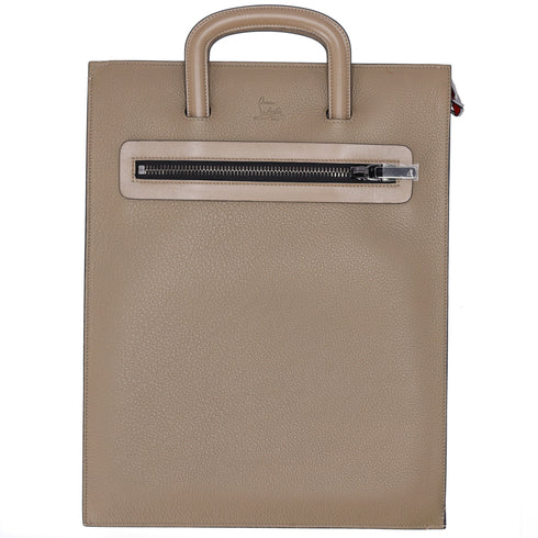 Christian Louboutin Trick Track Large Handbag 1175038 Khaki Leather