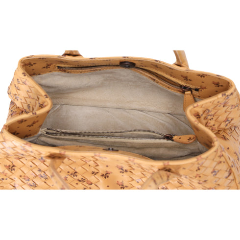 BOTTEGA VENETA Intrecciato Tote Bag 212735 Yellow Flowers