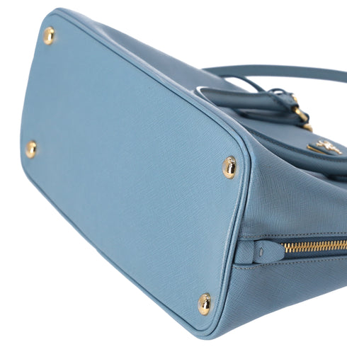 PRADA Promenade Handbag 1BA837 Light Blue Saffiano Lux Leather