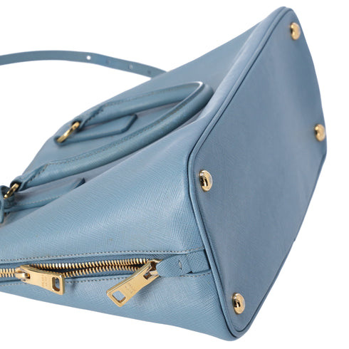 PRADA Promenade Handbag 1BA837 Light Blue Saffiano Lux Leather