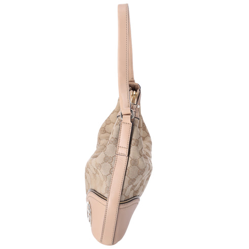 GUCCI GG Interlocking G Hobo Handbag 182489 Beige Gold