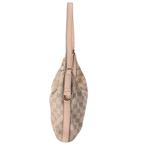 GUCCI GG Interlocking G Hobo Handbag 182489 Beige Gold