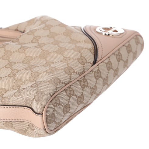 GUCCI GG Interlocking G Hobo Handbag 182489 Beige Gold